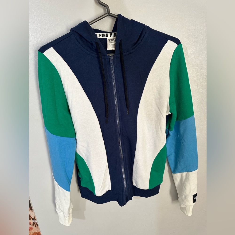 VS PINK color block zip up hoodie